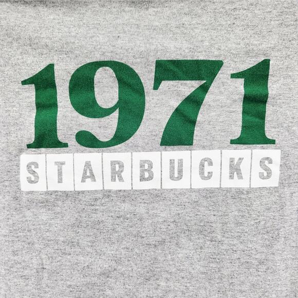 Starbucks 50 Year Anniversary 1971 - 2021 Gray Crewneck Graphic T-Shirt Size L - Picture 4 of 8